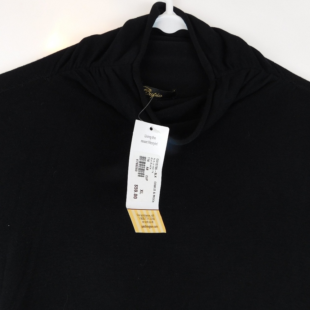 NWT Black Cupio Pullover Turtleneck XL